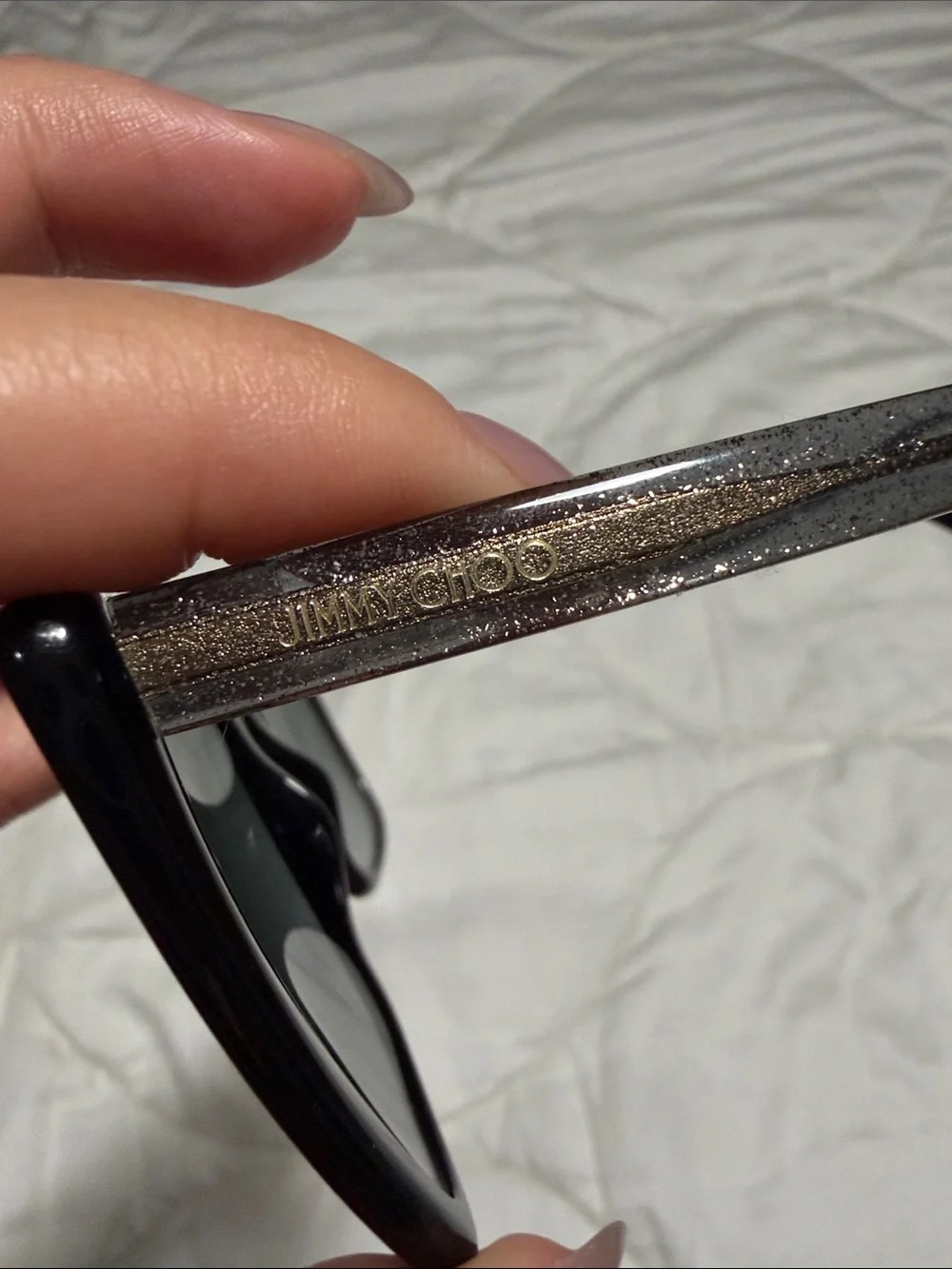 Jimmy Choo Black Oversized Square Sunglasses